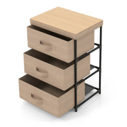 Gainoom 3 Chests Of Drawers Natural 3-Tier Nightstand Organizer Fabric Dresser Storage Unit - thumbnail 9