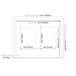 14X11 Inch 2 Opening Photo Collage Frame, Display Two 7X5 Inch Photos, Multi Aperture Family Picture Frame, White - thumbnail 4