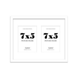 14X11 Inch 2 Opening Photo Collage Frame, Display Two 7X5 Inch Photos, Multi Aperture Family Picture Frame, White - thumbnail 2