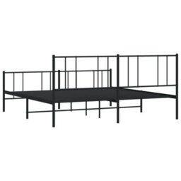 Berkfield Metal Bed Frame With Headboard And Footboard Black 200X200 Cm - thumbnail 8