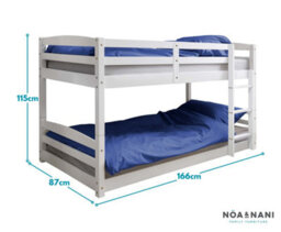Nöa & Nani Noa & Nani Shorty Kids Solid Wood Bunk Bed Splits Into Toddler And Day Bed In Classic White Mimi - thumbnail 6