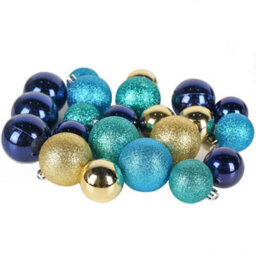 Christmas Baubles Ornament 22 Piece Blue & Gold - thumbnail 5