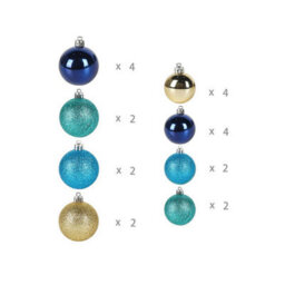 Christmas Baubles Ornament 22 Piece Blue & Gold - thumbnail 4