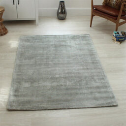 Plain Grey Modern Handmade Rug For Dining Room Bedroom & Living Room-160Cm X 230Cm - thumbnail 1