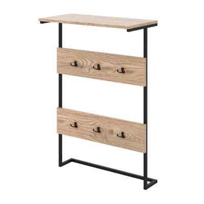 Costway Entryway Hanger Hooks Wall Mounted Coat Rack Wooden Wall Shelf - image 1