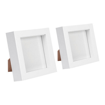 "Nicola Spring 4 X 4"" Photo Frames - 3D Photo Frame Picture Frame Box Portrait Display Case With Spacer (12.5 X 12.5Cm) X2" - image 1