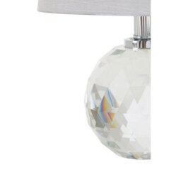 Orsina Crystal Table Lamp With Diamond-Cut Sphere Base, Desk Light With Chrome Stem, Decorative Accent For Offices - thumbnail 3