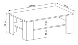 Arte  Elegant Sky Coffee Table H380mm W1030mm D680mm In Riviera Oak - Timeless Living Room Centrepiece - thumbnail 2