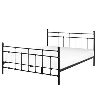 Beliani Bed Metal Lynx 160 X 200 Cm (Eu King Size) Black - image 1