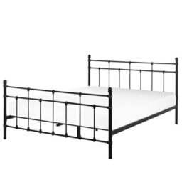 Beliani Bed Metal Lynx 160 X 200 Cm (Eu King Size) Black - thumbnail 1