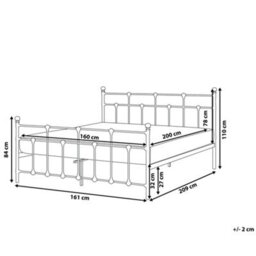 Beliani Bed Metal Lynx 160 X 200 Cm (Eu King Size) Black - thumbnail 3