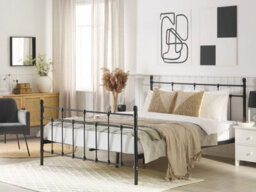 Beliani Bed Metal Lynx 160 X 200 Cm (Eu King Size) Black - thumbnail 2