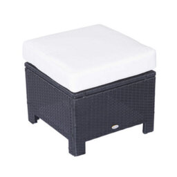 Outsunny Rattan Footstool Wicker Ottoman W/ Padded Seat For Backyard Garden - thumbnail 2