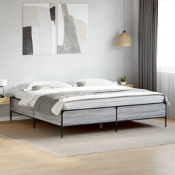 Berkfield Bed Frame Without Mattress Grey Sonoma 180X200 Cm Super King - thumbnail 1