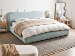 Beliani Ottoman Bed Chenille Blagnac 180 X 200 Cm (Eu Super King) Light Blue - thumbnail 2