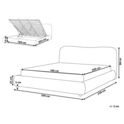Beliani Ottoman Bed Chenille Blagnac 180 X 200 Cm (Eu Super King) Light Blue - thumbnail 3