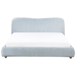 Beliani Ottoman Bed Chenille Blagnac 180 X 200 Cm (Eu Super King) Light Blue - thumbnail 7