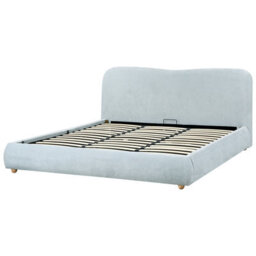 Beliani Ottoman Bed Chenille Blagnac 180 X 200 Cm (Eu Super King) Light Blue - thumbnail 4