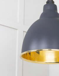 From the Anvil Smooth Brass Brindley Pendant In Slate - thumbnail 6