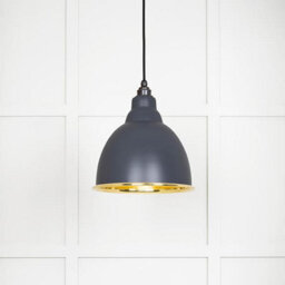 From the Anvil Smooth Brass Brindley Pendant In Slate