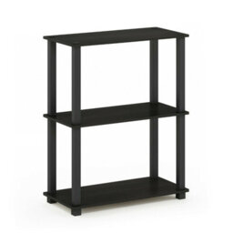 Walplus Furinno Turn-S-Tube 3-Tier Compact Multipurpose Shelf Display Rack With Square Tube, Espresso/black - thumbnail 4