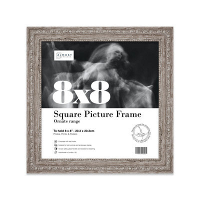 8X8 Walnut Ornate Picture Frame (20.3 X 20.3Cm) Poster, Photo, Artwork, Gallery Wall Or Print - image 1