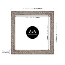 8X8 Walnut Ornate Picture Frame (20.3 X 20.3Cm) Poster, Photo, Artwork, Gallery Wall Or Print - thumbnail 2