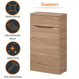 Plum&clay Eden Light Oak Back To Wall Toilet Wc Unit Bathroom Furniture - thumbnail 7
