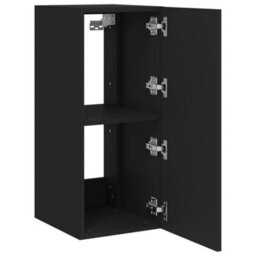 Walplus Tv Wall Cabinet With Led Lights Black 30.5X35X70 Cm - thumbnail 8