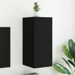 Walplus Tv Wall Cabinet With Led Lights Black 30.5X35X70 Cm - thumbnail 1
