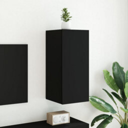 Walplus Tv Wall Cabinet With Led Lights Black 30.5X35X70 Cm - thumbnail 5
