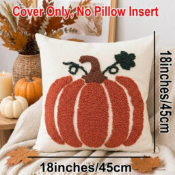 Amorly 2Pack Orange Pumpkin Cushion Covers, 45 X 45Cm Autumn Pillowcases, Cover Only No Inserts, Farmhouse Fall Home Sofa Decoration - thumbnail 3
