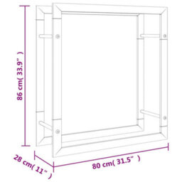 Walplus Firewood Rack 80X28X86 Cm Stainless Steel - thumbnail 7