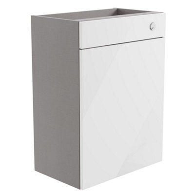 Westport Gloss White Contemporary Freestanding Toilet Cabinet (H)820mm X (W)595mm - image 1