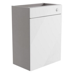 Westport Gloss White Contemporary Freestanding Toilet Cabinet (H)820mm X (W)595mm - thumbnail 1