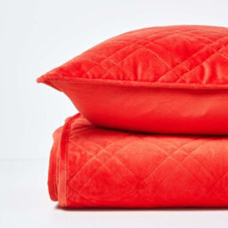 Homescapes Luxury Burnt Orange Quilted Velvet Bedspread Geometric Pattern 'paragon Diamond' Throw, 200 X 200 Cm - thumbnail 4