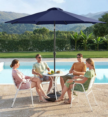Songmics Sun Umbrella, Tilt On Both Sides, Crank For Opening/closing, Outdoor Patio, Balcony, Poolside, Beach, Without Base, Blue - image 1