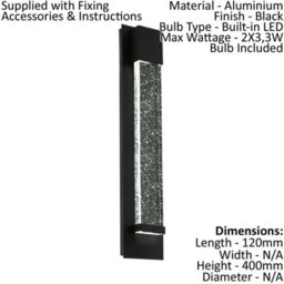 Stylish Ip44 Outdoor Wall Light With Long Bubble Glass And Built-In Led For Porches - thumbnail 2