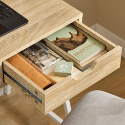 Sobuy Fwt63-N, Home Office Table Desk Computer Desk With Storage Shelf, Wood Veneer,w80Xd50Xh100 - thumbnail 5