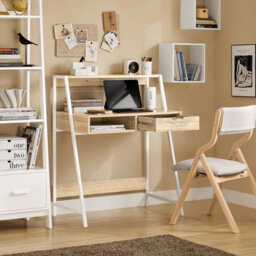 Sobuy Fwt63-N, Home Office Table Desk Computer Desk With Storage Shelf, Wood Veneer,w80Xd50Xh100 - thumbnail 9