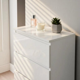 White High Gloss 5 Drawer Chest Of Drawers - thumbnail 2
