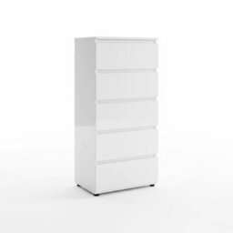 White High Gloss 5 Drawer Chest Of Drawers - thumbnail 1