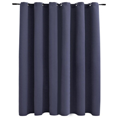 Berkfield Elegant Blackout Curtain With Metal Rings Anthracite 290X245 Cm - image 1