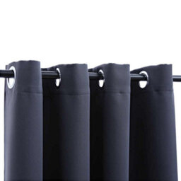 Berkfield Elegant Blackout Curtain With Metal Rings Anthracite 290X245 Cm - thumbnail 4
