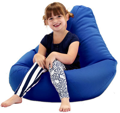 Beautiful Beanbags Kids Highback Beanbag Indoor Or Outdoor Bean Bag For Children Ready Filled - Blue - image 1
