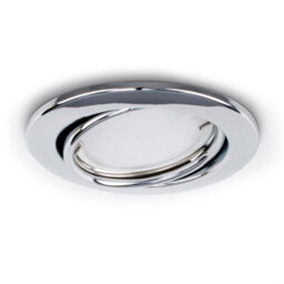 Valuelights Downlight Tiltable Fire Rated Chrome Ceiling Light Fitting 6 Pack With Cool White Bulbs