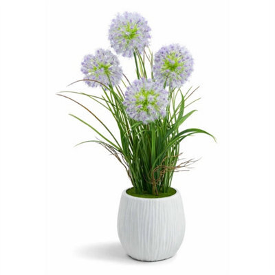 Purple 50Cm Modern Faux Artificial Dandelion Plants In Pot Silk Flowers Garden Decor - image 1