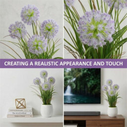 Purple 50Cm Modern Faux Artificial Dandelion Plants In Pot Silk Flowers Garden Decor - thumbnail 3