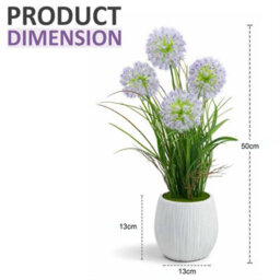 Purple 50Cm Modern Faux Artificial Dandelion Plants In Pot Silk Flowers Garden Decor - thumbnail 2