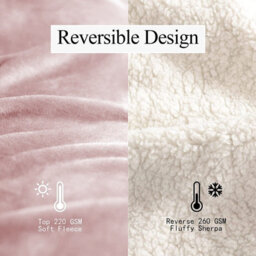 Ameha Sherpa Fleece Blanket Soft Thick & Warm Reversible Throw For Sofa, Bed & Travel Pink Double 150X200Cm - thumbnail 7